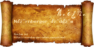 Nürnberger Ádám névjegykártya